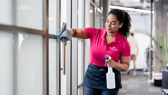  An office that has been just cleaned by a Molly Maid professional.